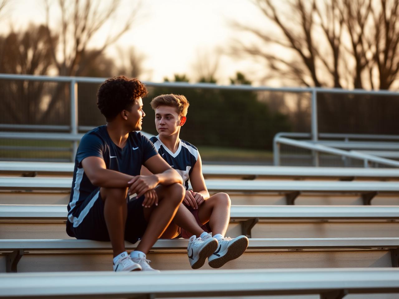 Parent and athlete in conversation